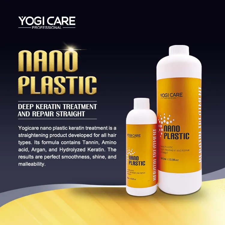 Etiqueta privada Nano plástico 250/1000ml reparación del cabello crema alisadora queratina tratamiento para el cabello sin formaldehído
