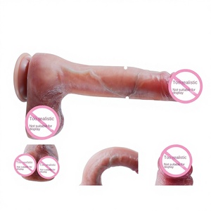 Masturbatore Gladiatore a Doppio Strato in Silicone Liquido, Bastone Massaggiante Manuale Femminile, Simulazione Pene con Ventosa, Pene Finto Doppio - Product Image 1