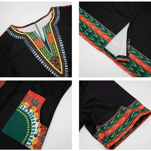 Vestido Dashiki corto con estampado africano <span class=keywords><strong>para</strong></span> <span class=keywords><strong>mujer</strong></span>, traje bohemio de estilo Tribal de Manipur, falda por debajo de la rodilla - Product Image 5