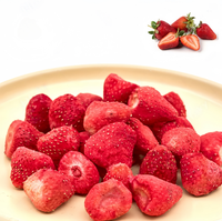 Fruits lyophilisés, collation de fraises séchées, fraises en tranches lyophilisées, collation instantanée de fraises lyophilisées