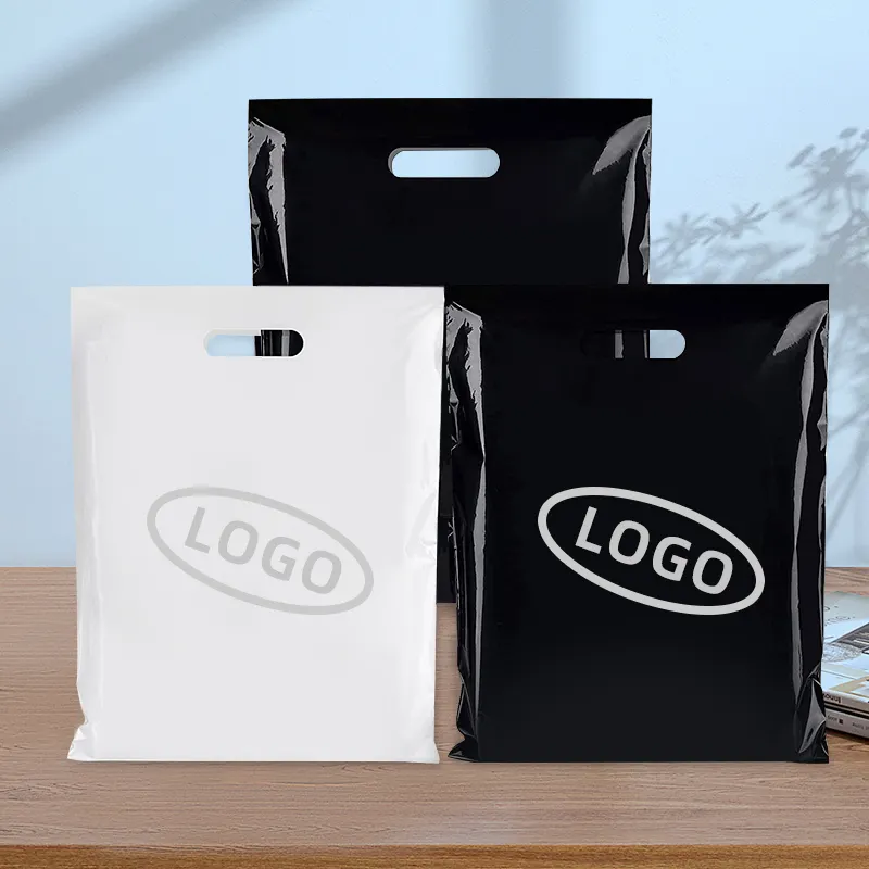 custom shopping bags logo printed plastic compostable plastic waterproof bag for handle shopping bags
