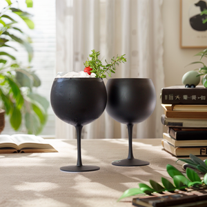 2023 nuevo Popular mate negro <span class=keywords><strong>Gin</strong></span> <span class=keywords><strong>Tonic</strong></span> vidrio diseño moderno copas de vino logotipo personalizado - Product Image 4