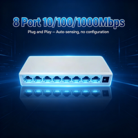 Switch de Red Ethernet Gigabit de 8 Puertos RJ45 para Escritorio, 10/100/1000Mbps QoS, Modelo AP-6008GS, Carcasa de Plástico, Directo de Fábrica