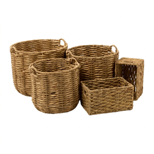 Cesta de almacenamiento de jacinto de agua de 5 piezas, cesto de lavandería, área de ahorro, envío de ahorro, venta al por mayor gratuita - Product Image 1