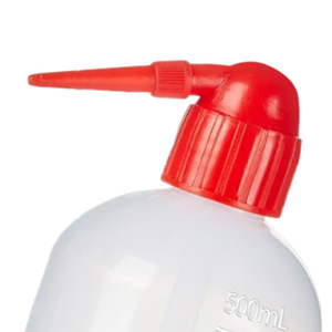 Bouteille de lavage de laboratoire en plastique rouge avec buse courbée, flacon de rinçage compressible, distributeur de solvant à bouche incurvée pour le nettoyage - Product Image 5