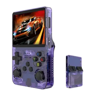 Konsol Game genggam Retro R36S, konsol Game genggam portabel 3.5 inci layar IPS dengan sistem Linux, pemutar Game