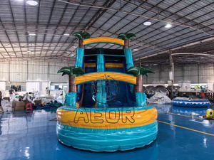 Nhà máy tùy chỉnh dành cho người lớn trượt nước cây cọ sân sau Inflatable trượt nước với hồ bơi cho bữa tiệc - Product Image 4
