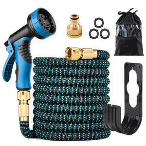 Kit de tuyau d'arrosage extensible de qualité supérieure, anti-fuite, avec raccords rapides en laiton, tuyau d'arrosage flexible pour l'irrigation du jardin - Product Image 1