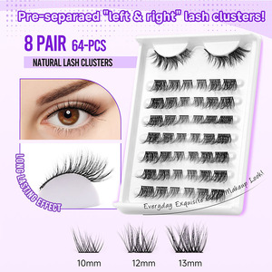Cils en grappe de marque privée en gros Kit de cils en grappe populaires Wispy Soft DIY Cluster Lashes - Product Image 2