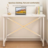 Klappbarer Holztisch, Schreibtisch für Zuhause, Einfacher Esstisch, Büro-Computertisch, Schminktisch mit Rollen für Mieträume, Tragbar