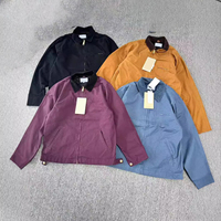 Veste de travail personnalisée style Detroit, toile de canard délavée vintage, fermeture éclair, col en velours côtelé, vêtements de travail durables pour hommes, broderie OEM