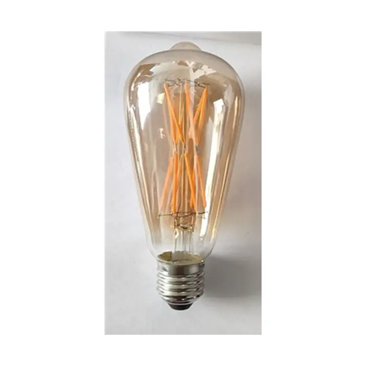 ST64 Bola Lampu Led Filamen 2200K, Bola Lampu Edison LED Kaca Amber