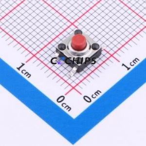 TS-1033S-A45B3-C3D2-R Tactile Switch SMD,6x6mm Switch Single Pole Single Throw Round Button 2.5N Vertical Mount - Product Image 1