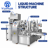 Machine de remplissage et d'emballage de sachets préformés à bec verseur et à fermeture éclair pour la pâte de tomate et les jus, entièrement automatique, certifiée CE