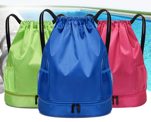 2026 Waterproof Sport Beach Gym Front Zipper Pouch Pocket Travel <b>Drawstring</b> <b>Backpack</b> Bag - Product Image 2