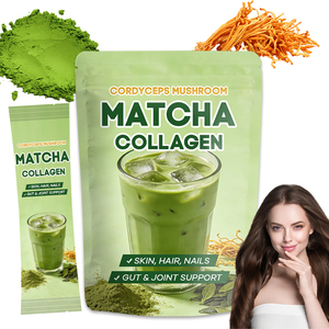 Poudre de Collagène <span class=keywords><strong>Matcha</strong></span> Biologique USDA avec Cordyceps - Beauté et Bien-être Intérieur pour la Santé Intestinale, le Soutien Articulaire et le Renforcement Immunitaire - Product Image 1
