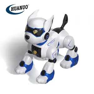 RC 로봇 개 음성 제어 로봇 스턴트 개 장난감 RC 대화 형 강아지 소리와 음악 어린이를위한 전자 애완 동물
