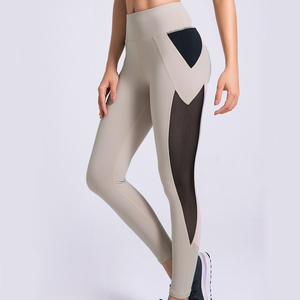 OEM Leggings de yoga fitness en maille patchwork de couleur unie pour femmes - Product Image 4
