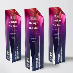 Trofeo de Diseño de Cristal de Hielo de Lujo 2026 |   Medalla de Premio de Liderazgo para Cena de Gala Corporativa con Grabado Personalizado - Product Image 3