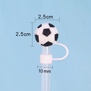 Wholesale Hot Sale PVC Soft <b>Rubber</b> Cartoon Straw Cap 10mm Dust <b>Plug</b> Reusable Eco-Friendly Biodegradable Bar Accessories - Product Image 4