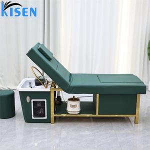 KISEN Lit de lavage électrique multifonctionnel et moderne avec circulation d'eau, fonction spa pour la tête, dossier inclinable et pédicure pour salon de coiffure et de beauté - Product Image 2