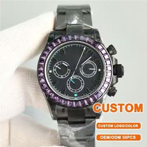 Relojes de Lujo Personalizados al por Mayor para Hombre, Relojes Automáticos de Diseño, Regalo para Hombre, Relojes Mecánicos de Moissanita con Cronógrafo - Product Image 1