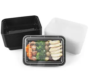 Récipient de nourriture jetable rectangulaire rond matériel de la boîte PP de préparation de repas détachable écologique micro-ondable Offre Spéciale