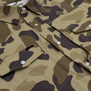 2025半袖カスタムデジタル迷彩印刷メンズ西洋釣りハイキングシャツカウボーイシャツパールスナップ付き - Product Image 6