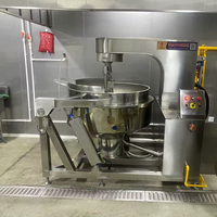 Chaudière à double enveloppe en acier inoxydable 304 à gaz entièrement automatique grande capacité avec agitateur pour la transformation alimentaire commerciale