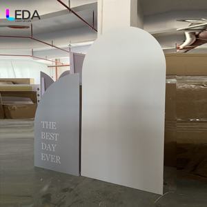 Panel de fondo acrílico de círculo de cuarto blanco texturizado de venta superior LEDA Ideal para fiesta de Evento de boda - Product Image 6