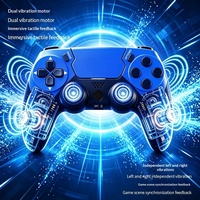   Manette de jeu sans fil et filaire pour P4 PC P3 avec double vibration, gyroscope 6 axes, pavé tactile, 600 mAh