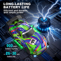 Voiture de drift RC haute performance 1:24, télécommande 2,4 GHz, 4 roues motrices permanentes, pneus interchangeables 2 vitesses, lumières LED