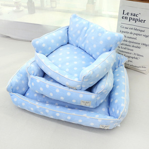 Polka Dot Sofa Nest Pet <b>Bed</b> Rectangle Soft Polyester Fiber Cat Dog <b>Cushion</b> Mat - Product Image 4