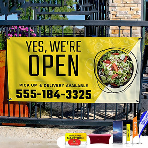 Custom Logo Advertising <b>Vinyl</b> Banner Signs Full Color Digital Printing Weather Resistant <b>Wall</b> Hanging for Walk/Run Events - Product Image 6