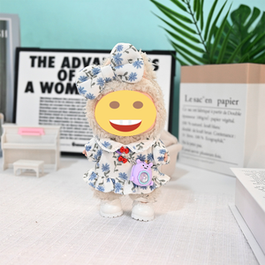 Conjunto <span class=keywords><strong>de</strong></span> traje <span class=keywords><strong>de</strong></span> muñeca Vestido estampado floral con detalles <span class=keywords><strong>de</strong></span> volantes Accesorio <span class=keywords><strong>para</strong></span> el cabello con lazo <span class=keywords><strong>Nylon</strong></span> y tela 17CM <span class=keywords><strong>para</strong></span> ropa (sin muñeca) - Product Image 4