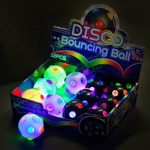 Nuevo diseño 60mm Disco Bouncing Ball Tpr Led High Bouncing Ball Flashing Light up Bouncy Stress Disco Ball - Product Image 6