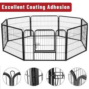 Portable Clear Dog Playpen Heavy Duty Metal Wire Dog Fence Panel Outdoor For Large Dogs