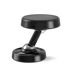 Popular 360 rotatable metal dual magnetic phone holder one-hand operation car mount custom small size stand for recording rack