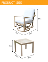 Conjunto de muebles de exterior para jardín, silla de jardín moderna, bolsa de granos, sofá, asiento divertido, Logo personalizado, mesa lateral de embalaje de tela