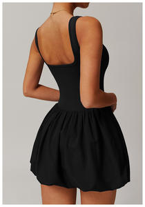 Set Fitness Gym personalizzato Langxiao abbigliamento sportivo per allenamento atletico Yoga Set gonna da Golf per donne Spandex/Nylon - Product Image 2