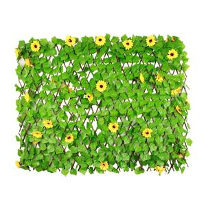Retractable Garden <strong>Trellis</strong> <strong>Artificial</strong> Wooden Fence <strong>Flowers</strong> Leaves Privacy Screen Backdrop Garden Patio Durable <strong>Artificial</strong> Fence - Product Image 3