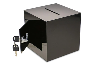 Çevre dostu akrilik bağış ve yardım koleksiyonu seçim sandığı kilitli özelleştirilebilir boyut ve şekil geri dönüştürülebilir para kutusu - Product Image 1