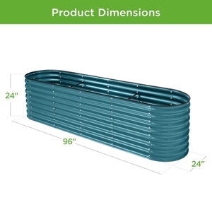 Prezzo di fabbrica esterno nuovo stile zincato acciaio sollevato letto da <span class=keywords><strong>giardino</strong></span> per fiori vegetali bordo fioriera 8*2 * 2ft - Product Image 6