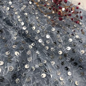 Bán Buôn Thiết Kế Thanh Lịch Mẫu Thêu Sequins Vải Voan Cho Trang Phục - Product Image 5