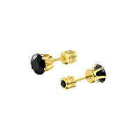 Boucles d'oreilles hypoallergéniques vintage en acier inoxydable plaqué or 18 carats avec zircon, à visser, pour piercing d'hélice, pour femmes et hommes