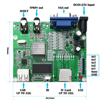Carte de circuit imprimé (PCB) de décodeur MP4 FR-4 personnalisée, module de lecture audio et vidéo avec sortie composante YPbPr pour téléviseur