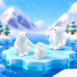 Set de Figuras de Osos Polares en Resina, Adorno de Animales Árticos para Decoración de Escenas de Nieve en Micropaisajes DIY - Product Image 4