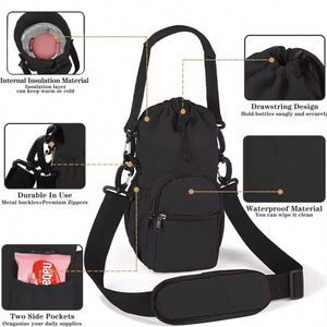Free Sample Hot Sales Lightweight Neoprene <b>Water</b> Bottle <b>Pouch</b> Bag Zipper Tumbler For polyester <b>water</b> bottle bag - Product Image 3