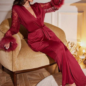 Pigiama Estivo da Donna, Vestibilità Ampia, Colorato, Traspirante, <span class=keywords><strong>con</strong></span> Elastico in Vita e Morbido Pizzo, Abbigliamento per Casa all'Ingrosso per il Commercio Estero - Product Image 3