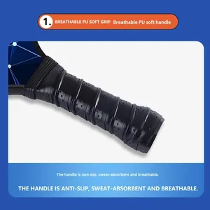 Raquette de pickleball en fibre de verre, structure anti-choc, surface lisse. Raquette portable légère pour l'extérieur - Product Image 4